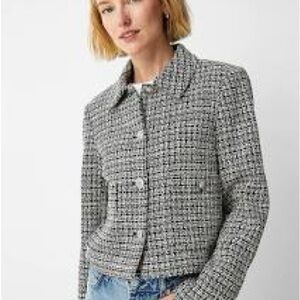 Simons Monochrome Tweed Blazer
